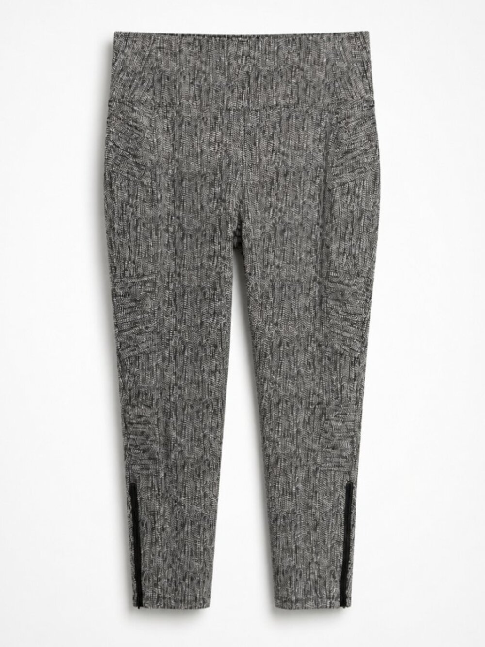 Athleta Heathered Gray Knit Ankle Pants with Hem Zips - 1X